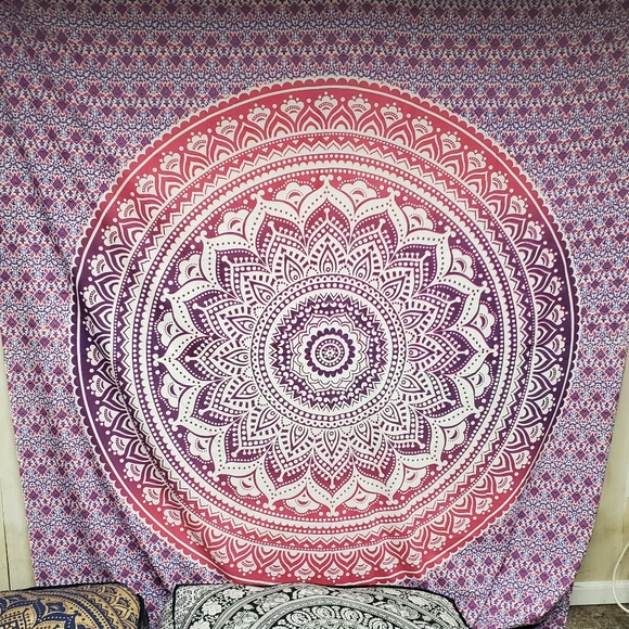 Big Pink and Purple Mandala Tapestry - Picture 5 of 10
